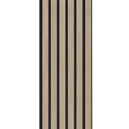 I-Wood Basic Original akustikpanel, hvid olieret, sort filt og sort kerne, egefiner, 17 x 300 mm 