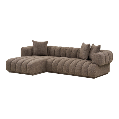 Aurora venstrevendt loungesofa med tre puder, brun