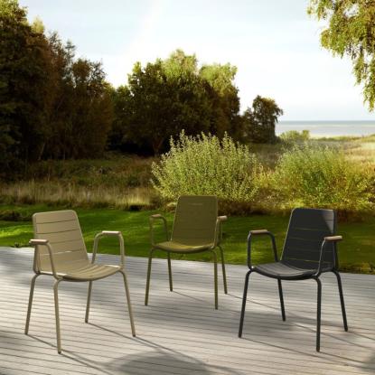 Cinas Parc havestol, lys grå, teak