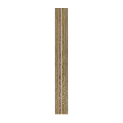 I-Wood Medio+ 4-lamel akustikpanel, mørkebrun olieret, grå filt og sort kerne, egefiner, 17 x 300 mm