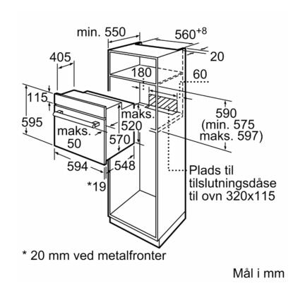 Bosch HBF010BV1S ovn til indbygning, 66 liter