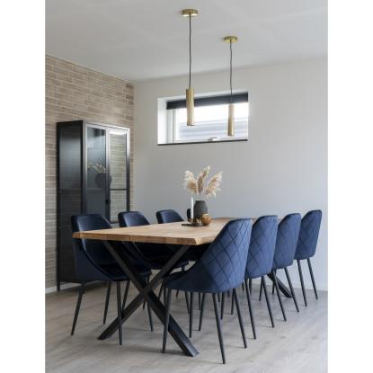 Spisebord i olieret eg med bølget kant - forberedt tillægsplader 240x95xh75 cm