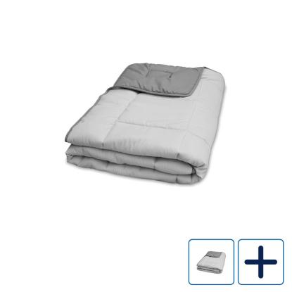 Walra Travel helårs rejsedyne med opbevaringstaske, lysegrå/antracitgrå, 200 cm