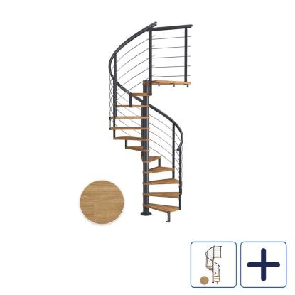 DOLLE Montreal DESIGN spindeltrappe, Ø140 cm, antracit/olieret eg
