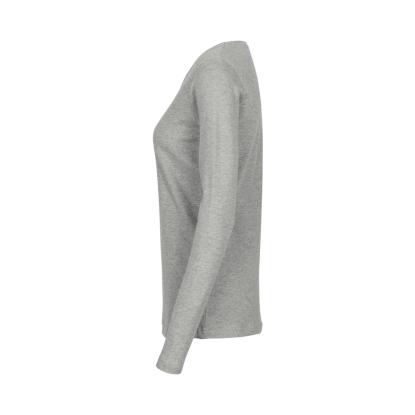 ID 0509 Interlock T-shirt med lange ærmer, dame, grå melange