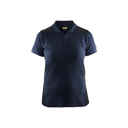 Blåkläder 3390 dame poloshirt, mørk marineblå/sort