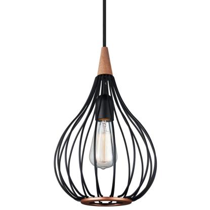Halo Design Drops pendel, Ø23 cm, E27, sort/mørkt træ