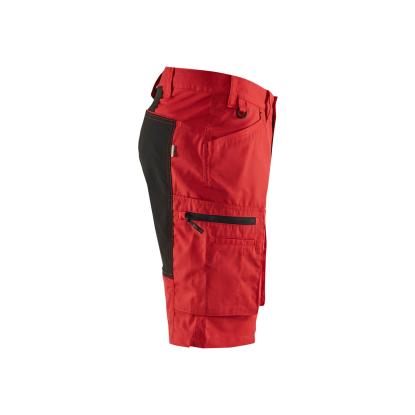 Blåkläder 1449 service shorts med stretch, rød/sort