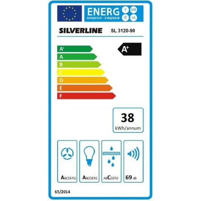 Silverline SL3120 Beta væghængt emhætte, hvid, 90 cm