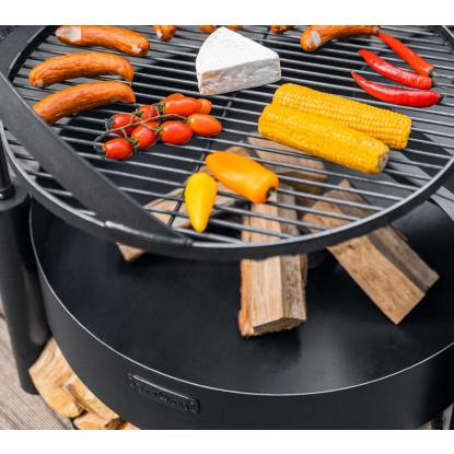 Cook King Montana X bålsted med 60 cm grillrist, stål, sort, Ø80 cm