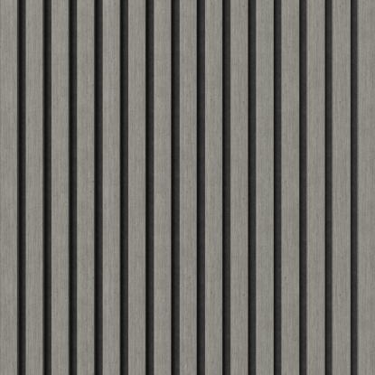 FOG & VENØ Foiled akustikpanel, grå eg, sort filt, 600 x 2400 x 20 mm