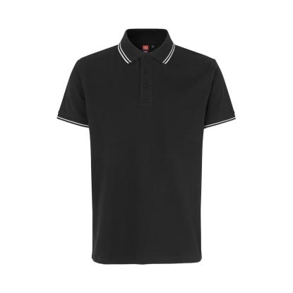 ID 0522 Kontrast poloshirt med stretch, sort