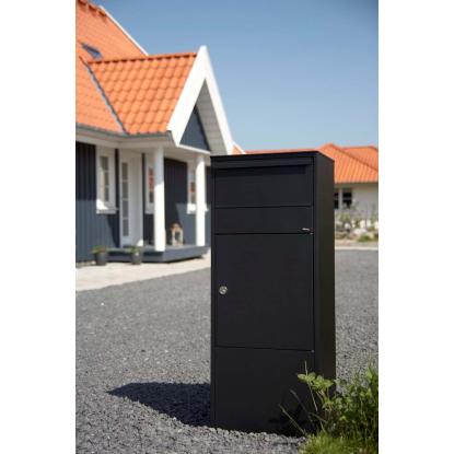 Allux 800 pakkepostkasse med Ruko lås, sort