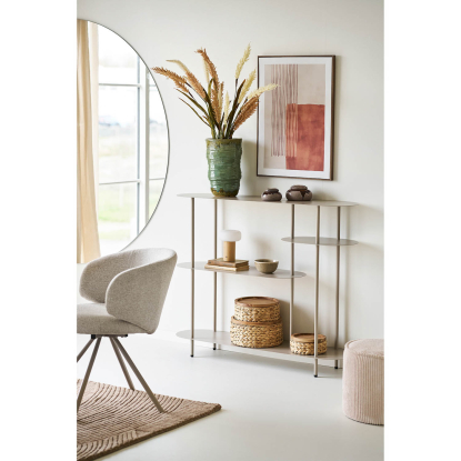 Rieti reol med fire hylder, metal, sand, 97 x 118 x 31 cm