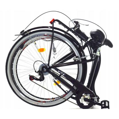 Dallas bike damecykel med 7 gear, 28", foldbar, sort