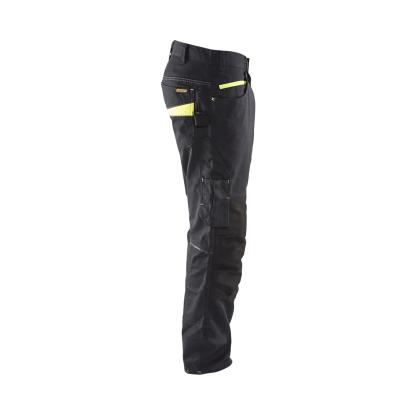 Blåkläder 1495 servicebuks med stretch, sort/hi-vis gul
