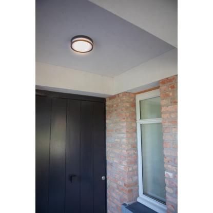 LUTEC ROLA udendørs LED væglampe, Ø18,3 cm, IP54, sort