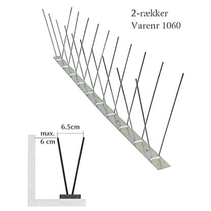 Tacodan dueværn med 2 rækker, rustfrit stål, 50 cm