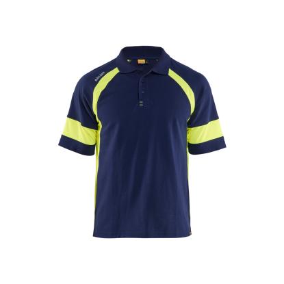 Blåkläder 3528 poloshirt, marineblå/hi-vis gul