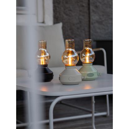 PR Home Glimt bordlampe, transportabel, IP44, beige