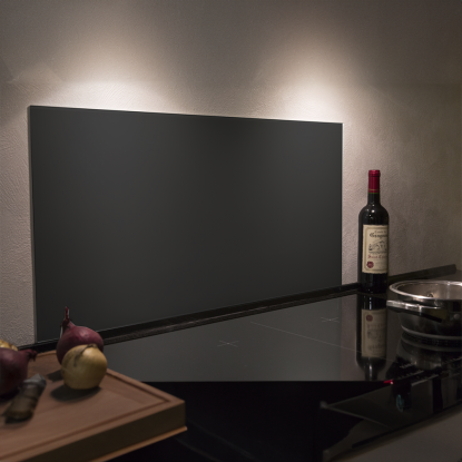 Millex stænkplade i sort glas, 80 x 40 cm