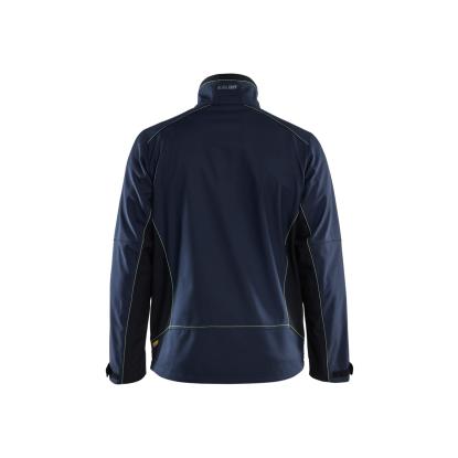 Blåkläder 4950 softshell jakke, mørk marineblå/hi-vis gul