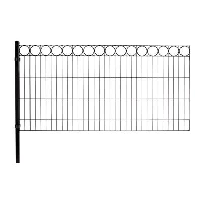 HORTUS panelhegnspakke med deko "O", sort/jern, 100 x 200 x 4 cm, tillægsmodul