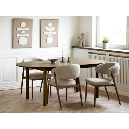 Bundaberg spisebord med to tillægsplader, røget eg, 100 x 200-300 cm