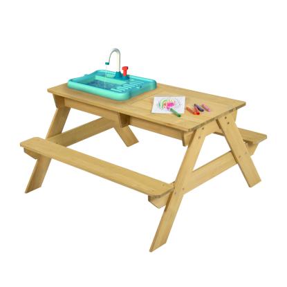 TP Toys picnicbord med vask og vandhane, træ, 51 x 94 x 89 cm