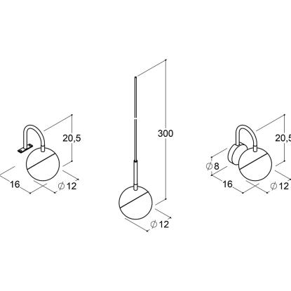 Scanbad Bright LED lampe (3-i-1), Ø12 cm, mat sort