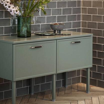 Beslag Design Brohult M greb, 128 mm, forniklet/sort