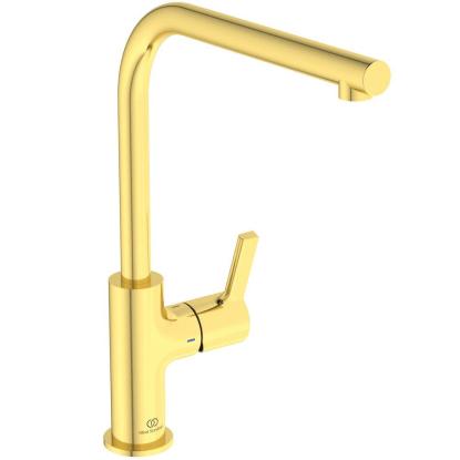 Ideal Standard GUSTO køkkenarmatur, L-tud, brushed gold