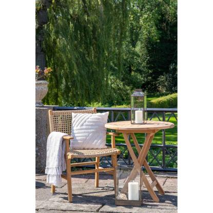 Derby spisebordsstol med armlæn, teak/polyrattan, natur, 57 x 56 x 90 cm