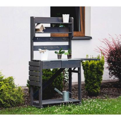 Westmann Fauna plantebord med foldbare sider, træ, grå, 156 x 38 x 157 cm