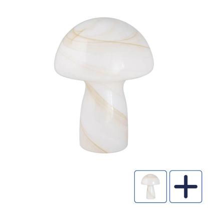 Globen Lighting Fungo bordlampe, hvid/beige