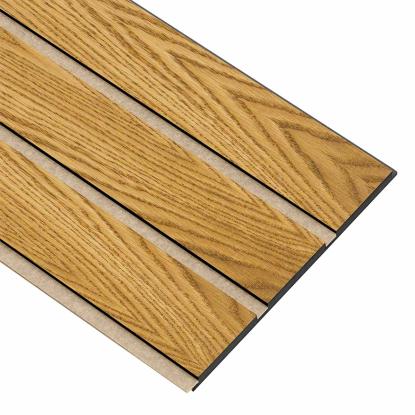 I-Wood Medio+ 3-lamel akustikpanel, brun olieret, beige filt og sort kerne, egefiner, 17 x 300 mm