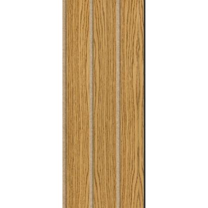 I-Wood Medio+ 3-lamel akustikpanel, brun olieret, brun filt og sort kerne, egefiner, 17 x 300 mm