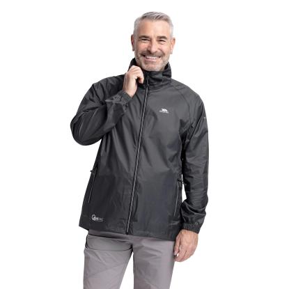 Trespass QIKPAC X packaway regnjakke med pose, unisex, grå