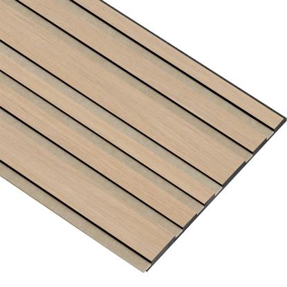 I-Wood Medio+ Mixed akustikpanel, ubehandlet natur, beige filt og sort kerne, egefiner, 17 x 300 mm