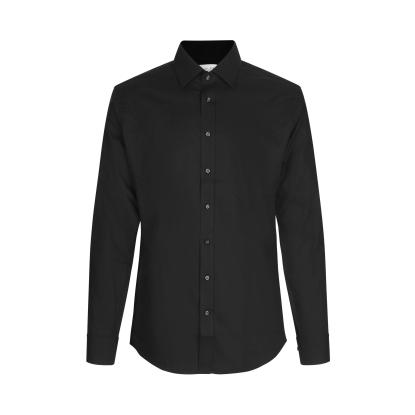 Seven Seas SS30 Fine Twill skjorte, slim, sort