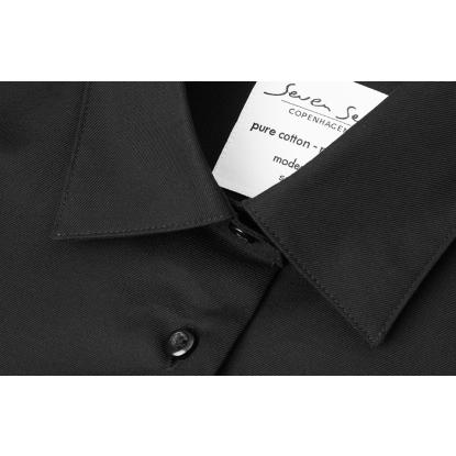 Seven Seas S721 Fine Twill skjorte med korte ærmer, modern, dame, sort