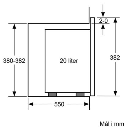 Bosch BFL524MS0 mikroovn til indbygning, 20 liter