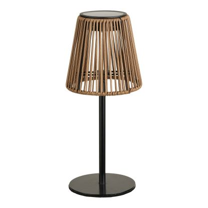 Salford LED lampe med solcelle, genopladelig, polyrattan, H30,5 cm, brun/sort