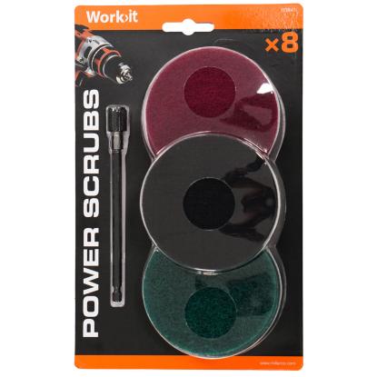 Work It power scrubs sliberondeller til boremaskine, Ø100 mm - 8 dele