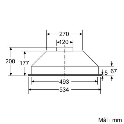 Bosch DLN53AA70 skabsintegreret emhætte, grå, 53 cm