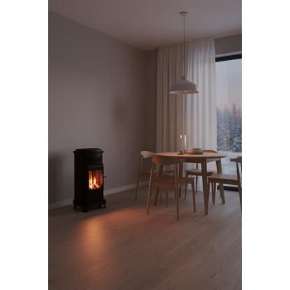 Qlima Rustika GH 3400 gasvarmeovn med levende flamme
