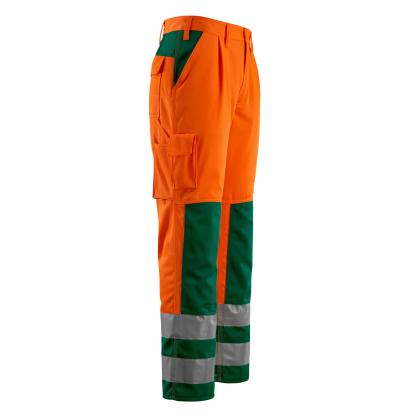 MASCOT SAFE COMPETE Olinda arbejdsbukser med knælommer, hi-vis orange/grøn