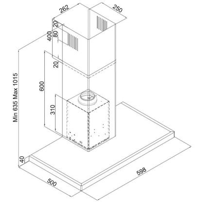 Silverline SC3120 Asgård vægmonteret emhætte til centralventilation, hvid, 60 cm