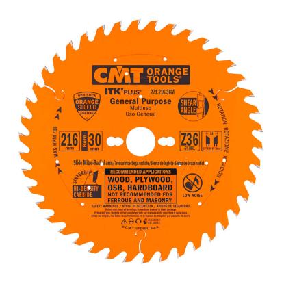 CMT rundsavsklinge til træ, Z36 W Neg, Ø216 x 1,8 x 30 mm