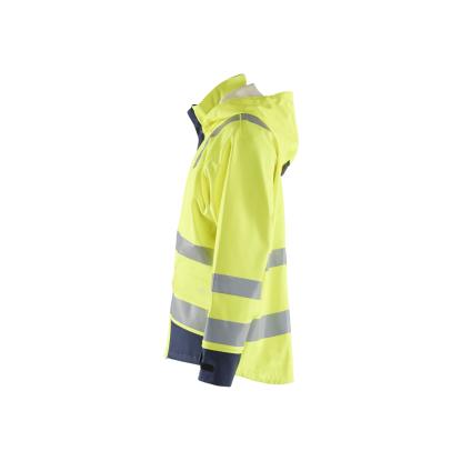 Blåkläder 4313 high vis flammehæmmende regnjakke level 2, hi-vis gul/marineblå